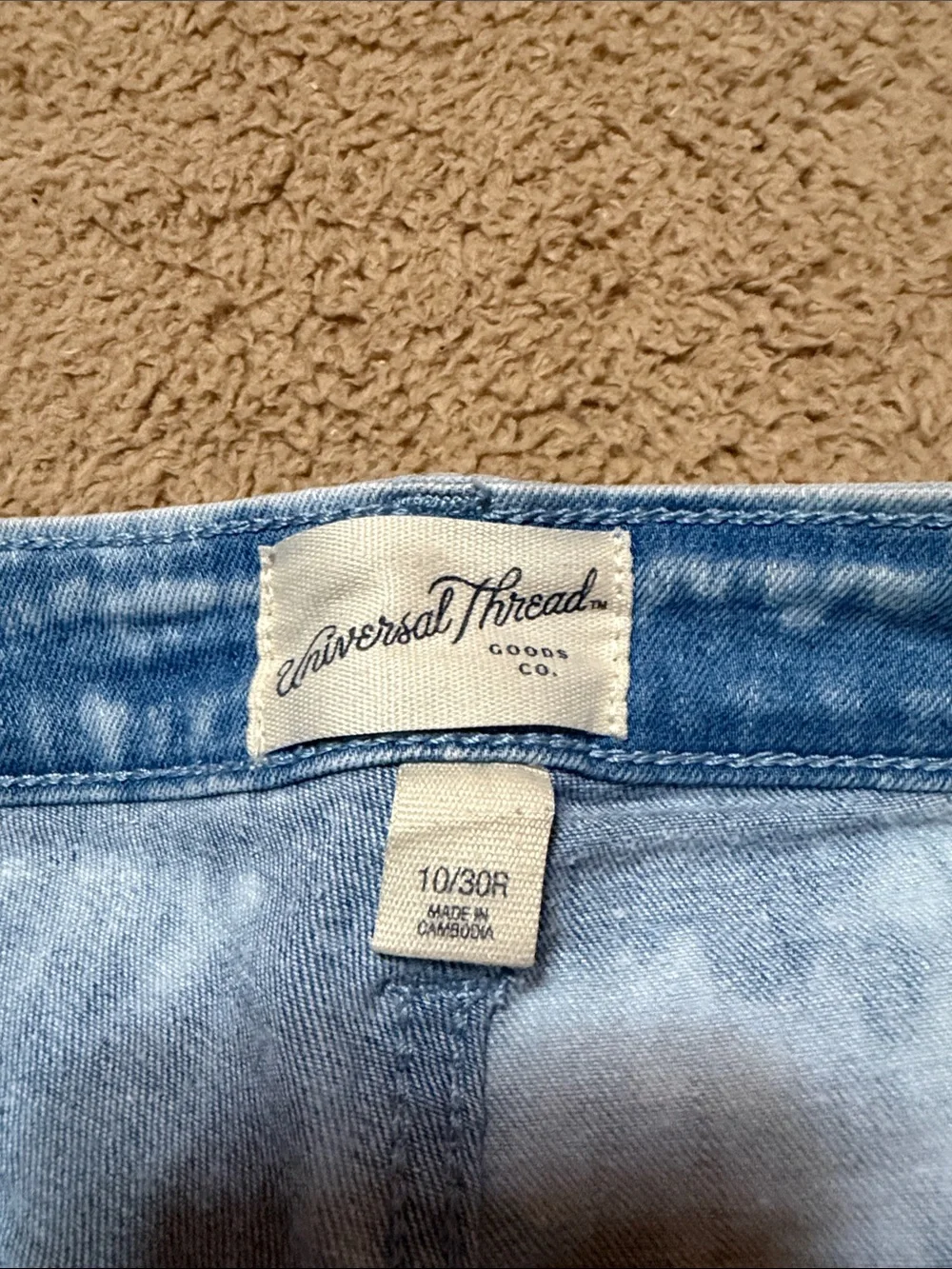 Universal Thread Light Blue Tie-Dye High-Rise Denim Shorts